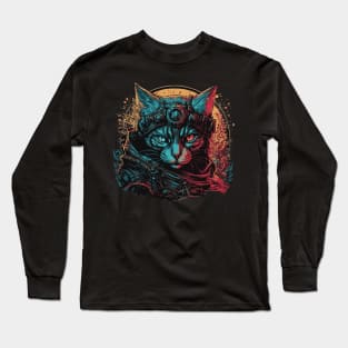 Steampunk Rebel Cat Long Sleeve T-Shirt